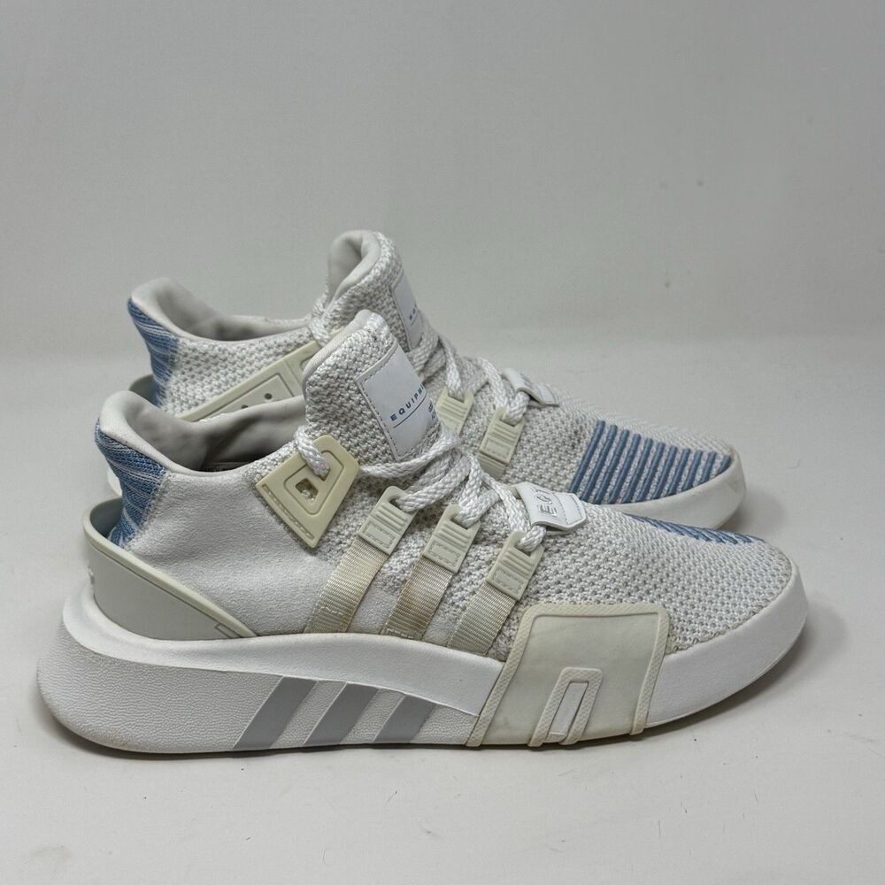 Adidas EQT Bask ADV Sneakers Shoes Womens 8 White Blue Knit Basketball 2017